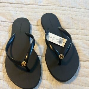 Tory Burch Perfect Black flip flops, Size 8 brand new with tags